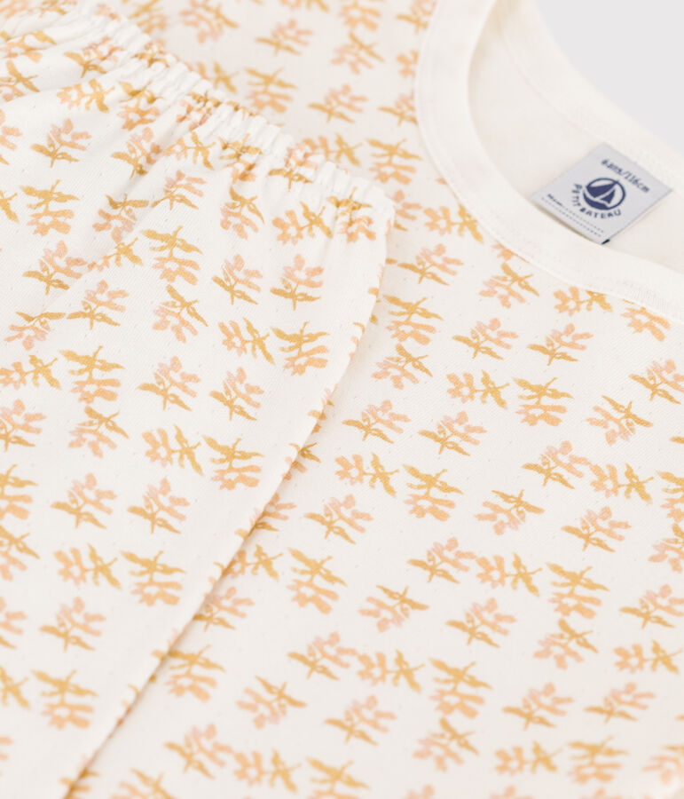 Girls' Floral Tube Knit Pyjamas white/multicolor