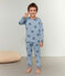 Boys' Ribbed Pyjamas ACIER blue/MULTICO white