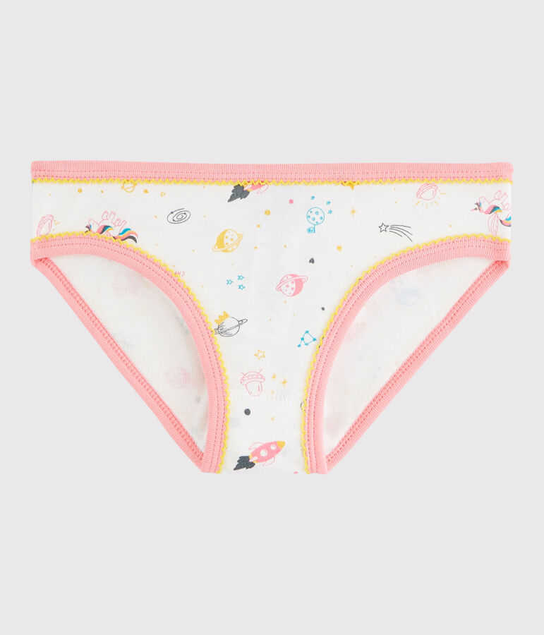 Girls' Cotton Knickers white/pink/multicolor