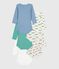 Pack of long-sleeved animal-themed printed cotton bodies for babies variante 1