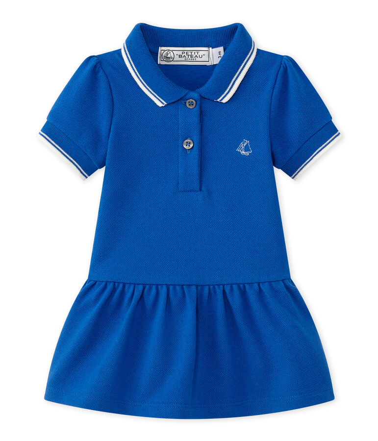 Baby girl's short-sleeved dress blue