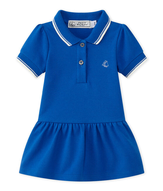 Baby girl's short-sleeved dress PERSE blue