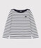 Children's Unisex Organic Cotton Breton Top MARSHMALLOW white/SMOKING blue