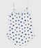 Babies' one-piece heart print ruffled swimsuit. white/blue