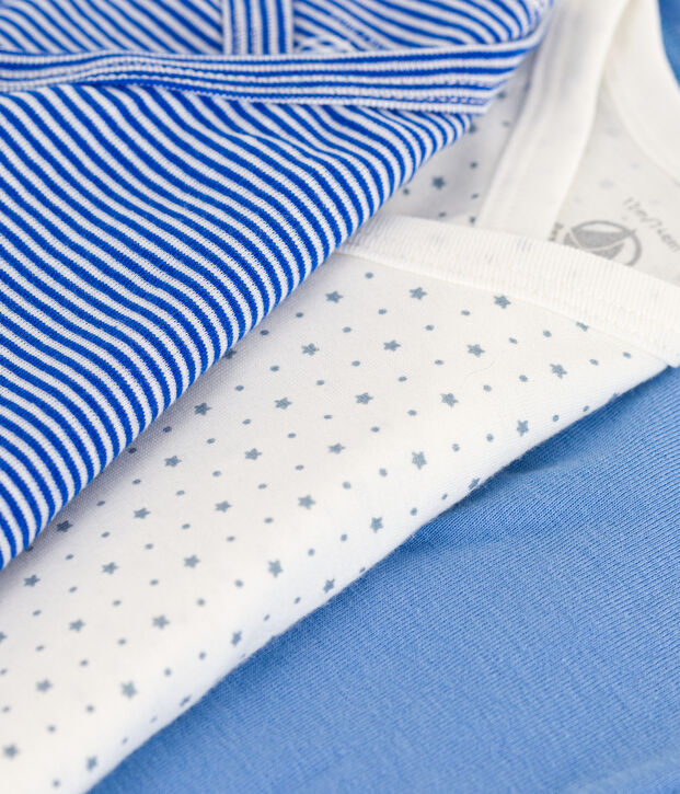 Long-Sleeved Wrapover Printed Cotton Bodysuits - Pack of 3 multicolor