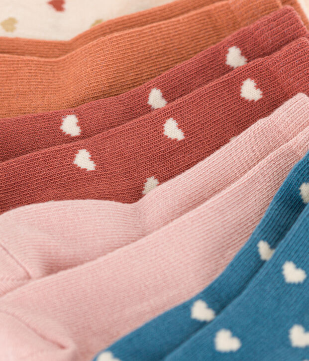 Babies' Heart Patterned Socks - 5-Pack multicolor