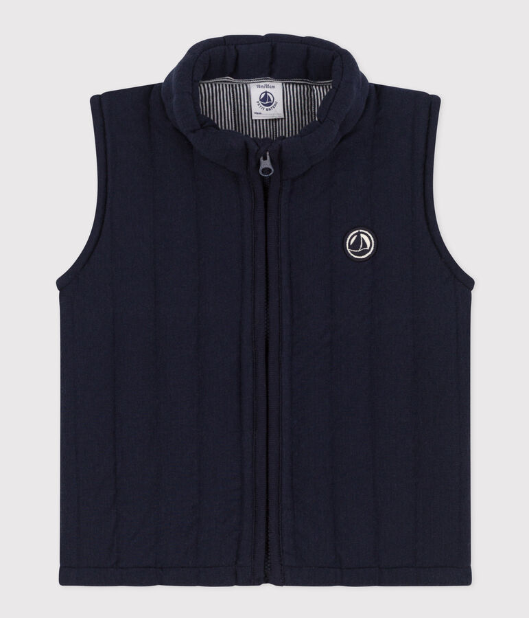 Babies' Unisex Quilted Tube Knit Bodywarmer blue