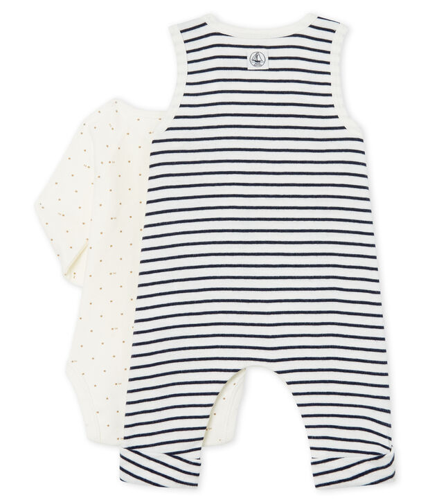 Babies' Ribbed Clothing - 2-Piece Set white/blue