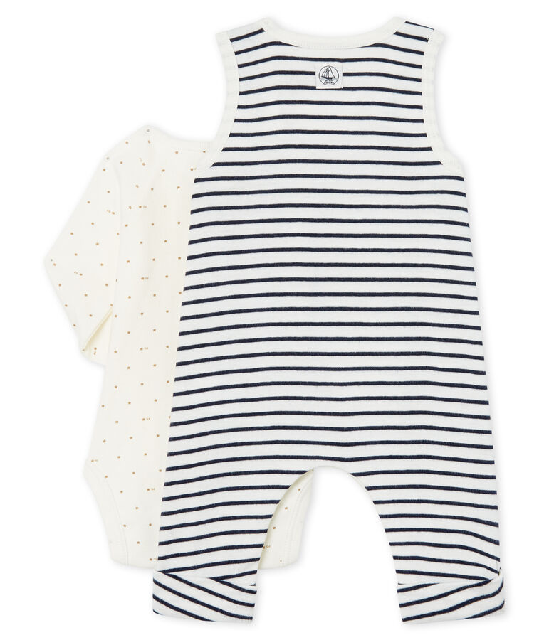 Babies' Ribbed Clothing - 2-Piece Set white/blue