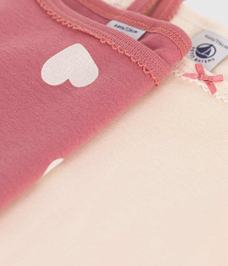 Children's cotton vests with fine straps - 2-Pack multicolor