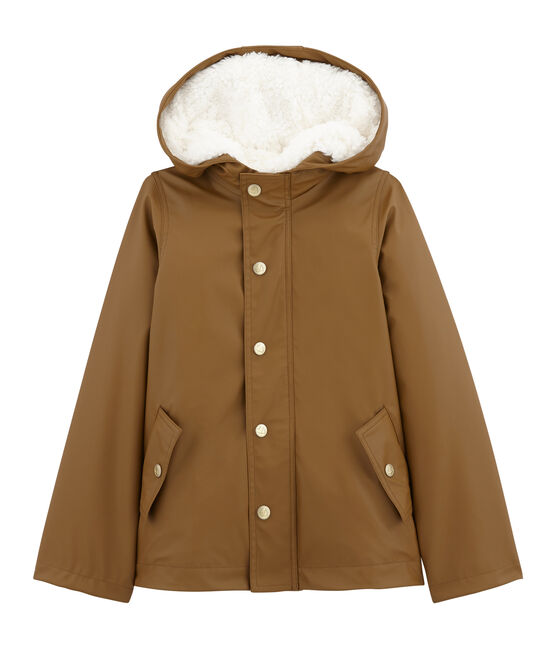 Iconic girl's warm raincoat BRINDILLE brown