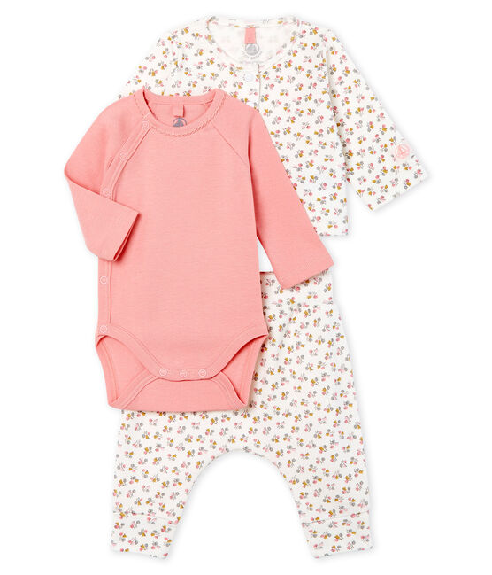 Baby Girls' Ribbed Clothing - 3-piece set MARSHMALLOW white/MULTICO white