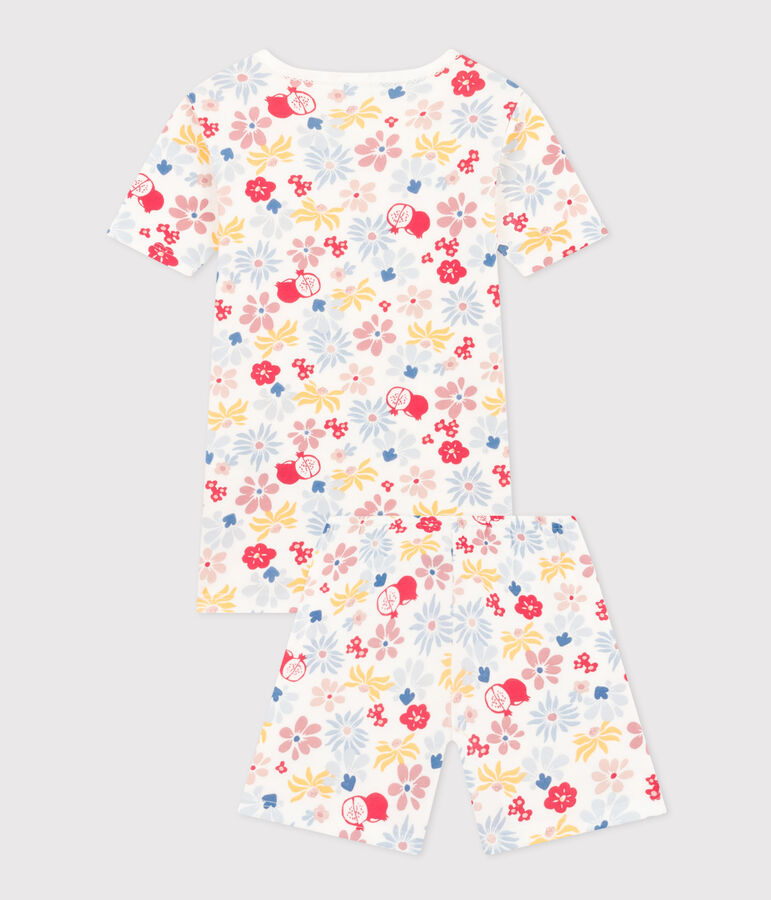 Children's Short Pyjamas in Floral Print Cotton white/multicolor