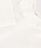 Babies' Long-Sleeved Cotton Bodysuit With Ruffle Collar MARSHMALLOW white