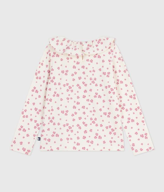 Children's long-sleeved printed cotton T-shirt MILK /MULTICO
