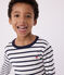 Boys' Cotton Pyjamas with Sailor Stripes MARSHMALLOW white/SMOKING blue