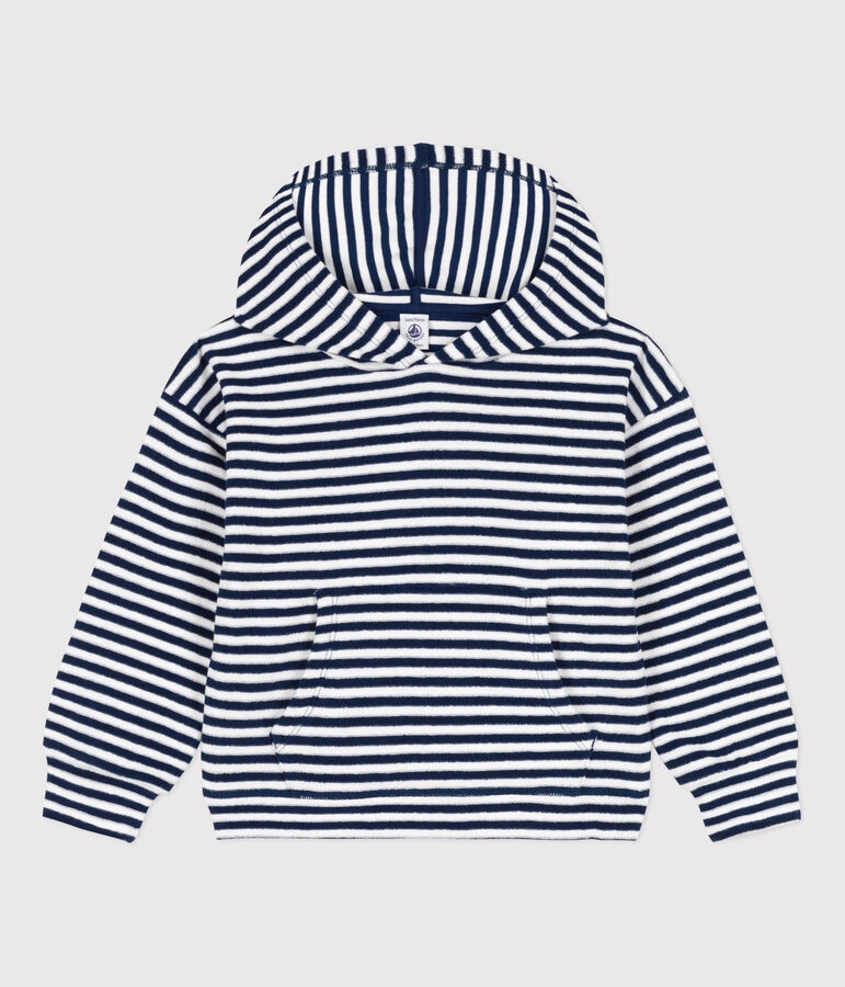 Boys' Stripy Hoodie blue/white