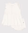 Babies' short-sleeved white honeycomb dress and bloomers MARSHMALLOW white