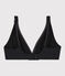 Women's shiny bra NOIR black/ARGENT