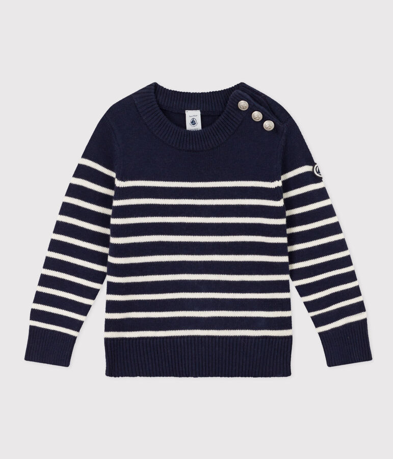 Unisex Children's Wool/Cotton Jumper blue/white