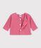Cardigan b&eacute;b&eacute; tricot point mousse en coton uni pink