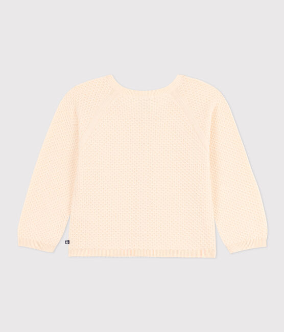 Girls' Cotton Cardigan AVALANCHE Ecru