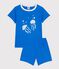 Children's short jellyfish pattern cotton pyjamas blue
