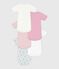 Pack of babies' short-sleeved floral print cotton bodies variante 1