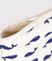 Babies' whale pattern cotton bag MONTELIMAR beige/MEDIEVAL blue