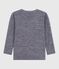 Children's long-sleeved stripy wool and cotton T-shirt SOIR blue/MARSHMALLOW