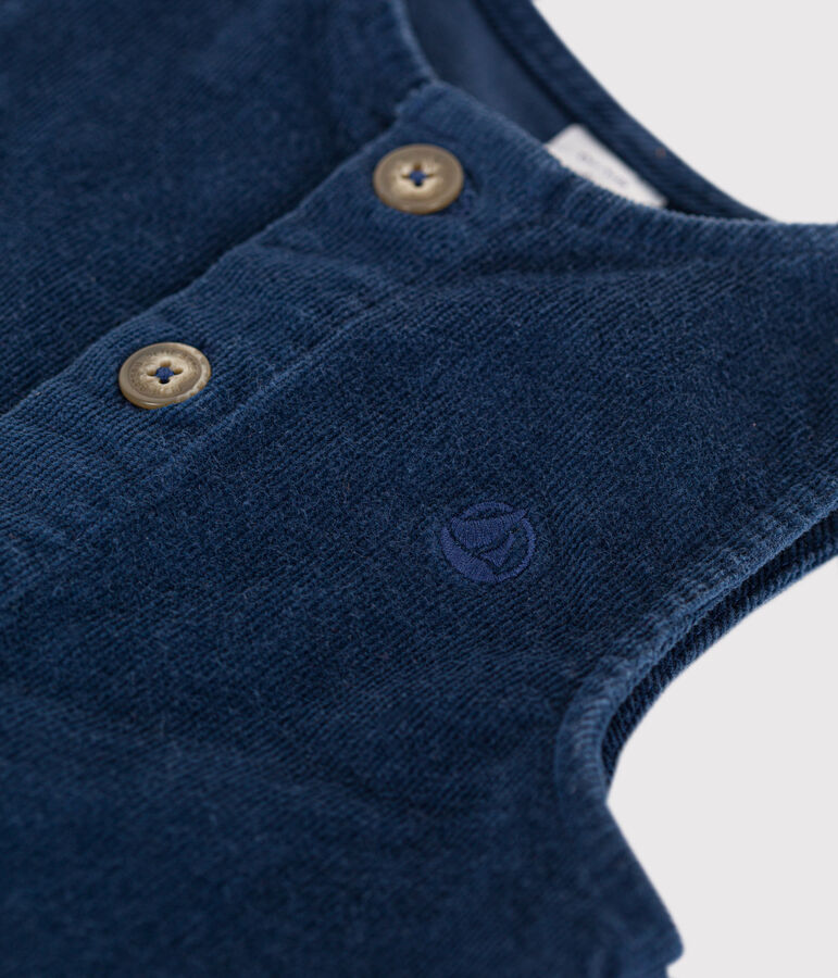 Babies' velour jumpsuit blue