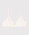 Girls' Flower Cotton and Elastane Padded Bra MARSHMALLOW white/MULTICO white