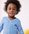 Babies' stripy cotton pyjama suit DELPHINIUM /MARSHMALLOW