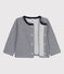 Babies' Pinstriped Thick Jersey Cardigan SMOKING blue/MARSHMALLOW white