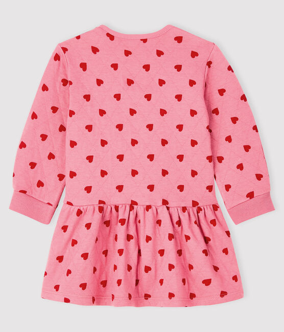 Baby girl's long-sleeved dress CHEEK pink/TERKUIT red