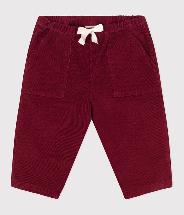 Babies' plain corduroy trousers red