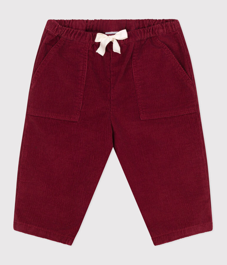 Babies' plain corduroy trousers red