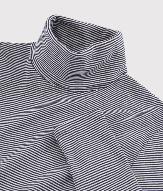 Women's Iconic Stripy Cotton Undershirt SMOKING blue/MARSHMALLOW white