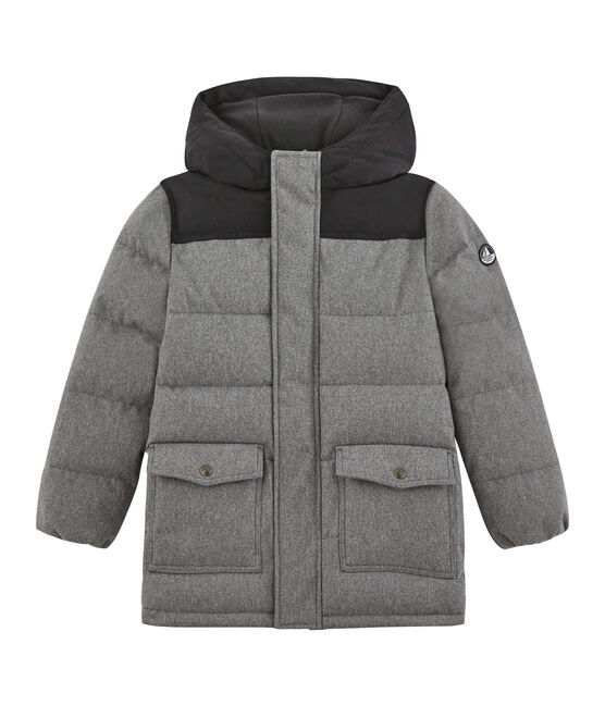 Boy's parka in water resistant flannel SUBWAY CHINE grey