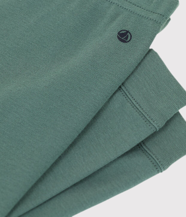 Babies' Ribbed Cotton Leggings green