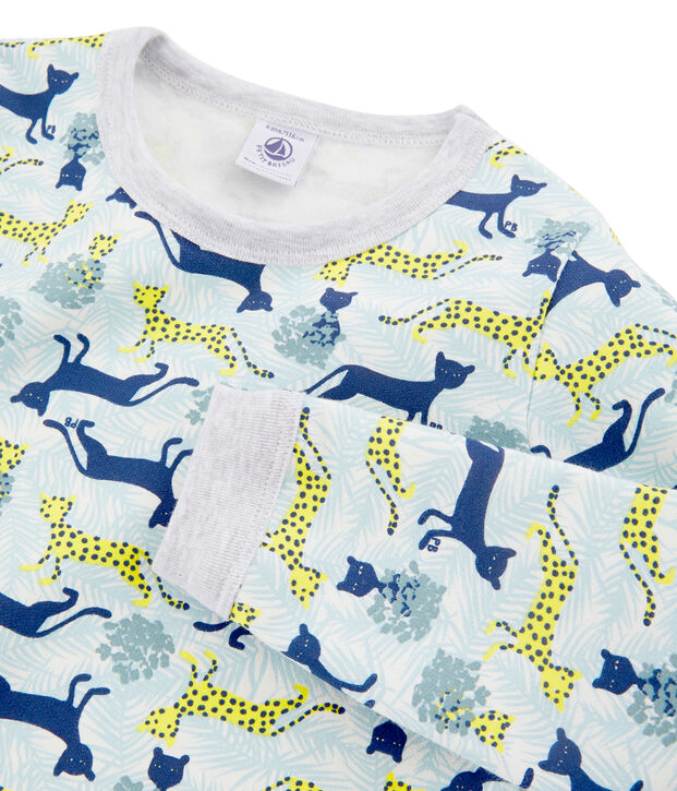 Boys' Fleece Pyjamas white/multicolor