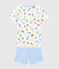 Boys' Lemon Print Organic Cotton Pyjamas MARSHMALLOW white/MULTICO white