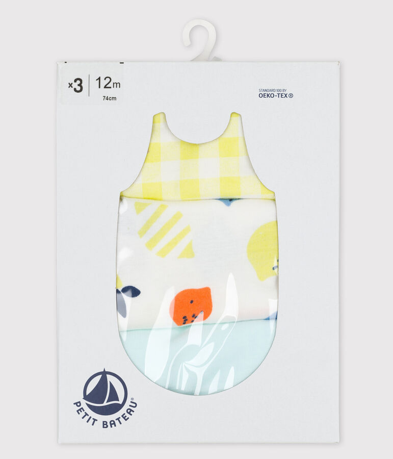 Babies' Lemon Sleeveless Bodysuit - 3-Pack multicolor