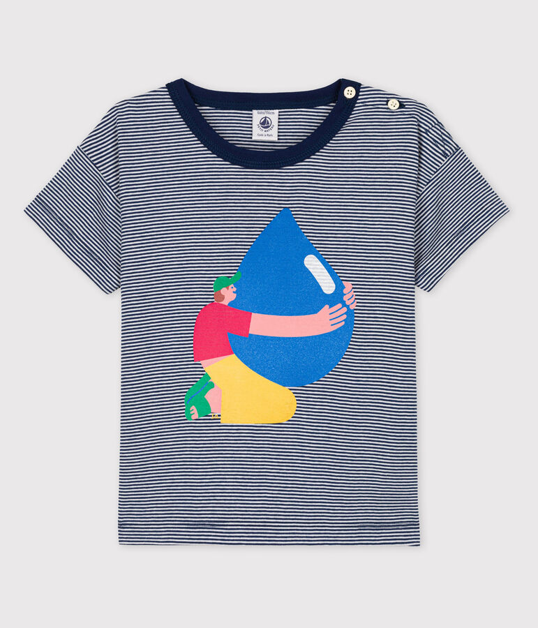 Petit Bateau x Water Family Boys' T-Shirt MEDIEVAL blue/MARSHMALLOW white