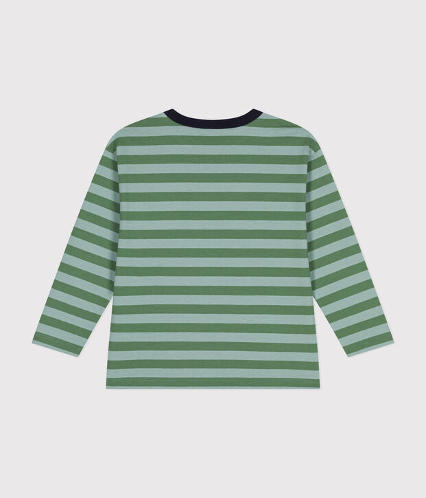Boys' long-sleeved T-shirt in fine jersey green/green