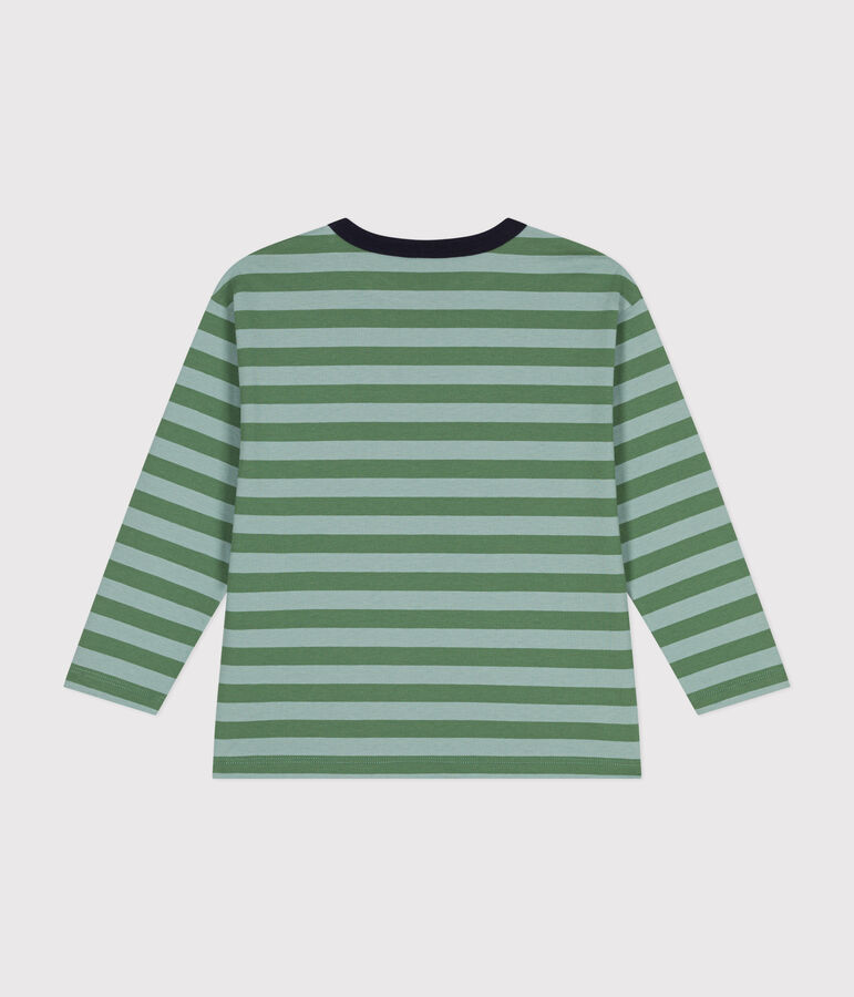 Boys' long-sleeved T-shirt in fine jersey PALMERAIE green/PAUL