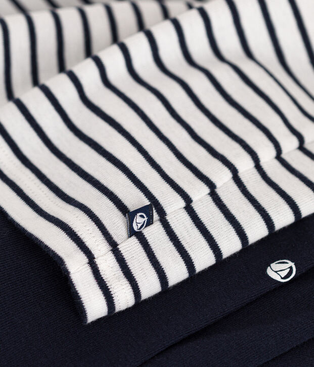 Babies' Cotton Dress and Leggings Set white/blue