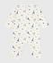 Babies' Paris-print footless cotton pyjama suit MARSHMALLOW white/MULTICO white