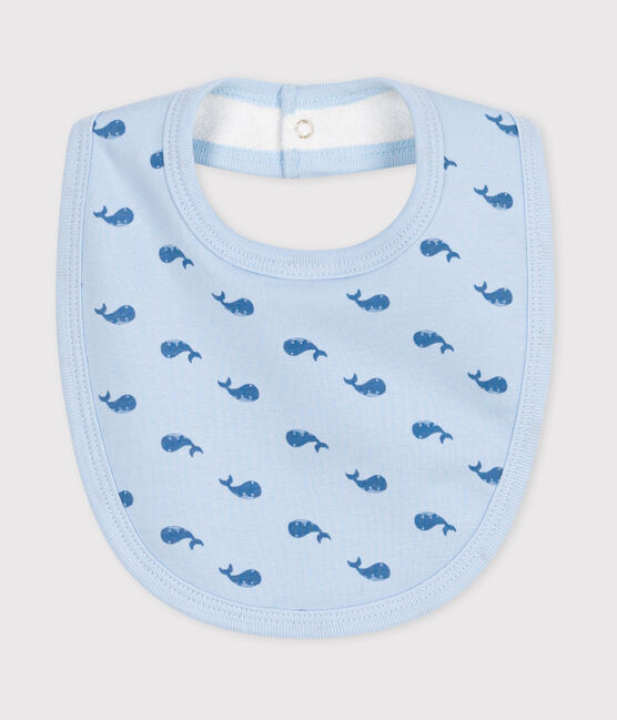 Newborn's printed cotton bib TOUDOU blue/ALASKA