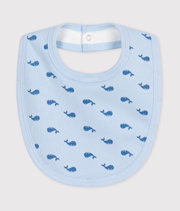 Newborn's printed cotton bib blue/blue